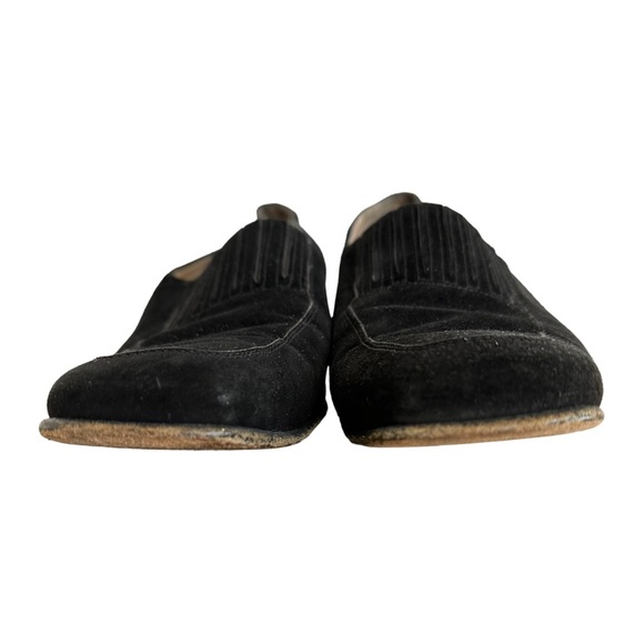 Salvatore Ferragamo Black Suede Loafers Size 9.5 - Picture 9 of 11